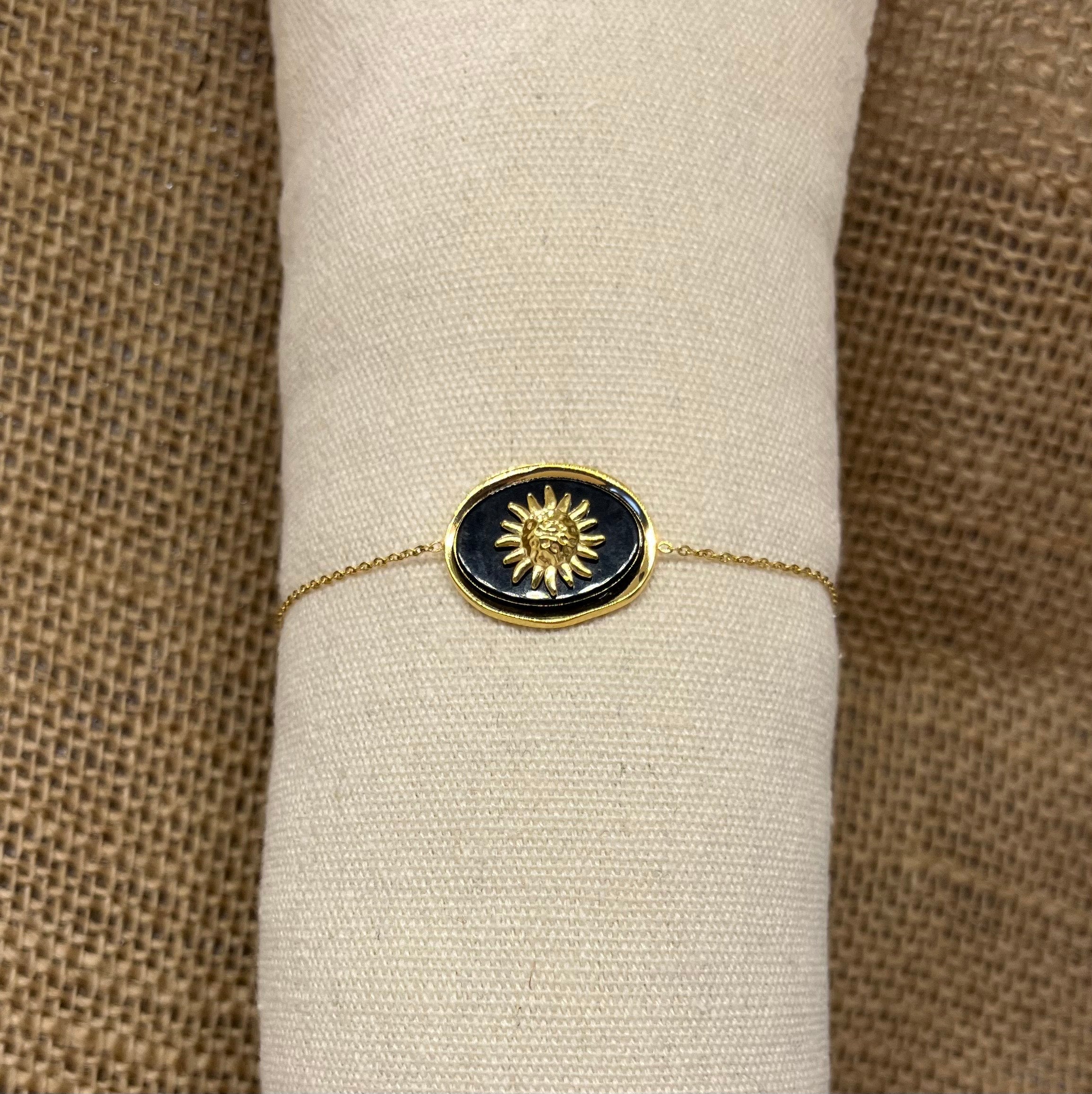 Bracelet - Soleil Or sur Noir