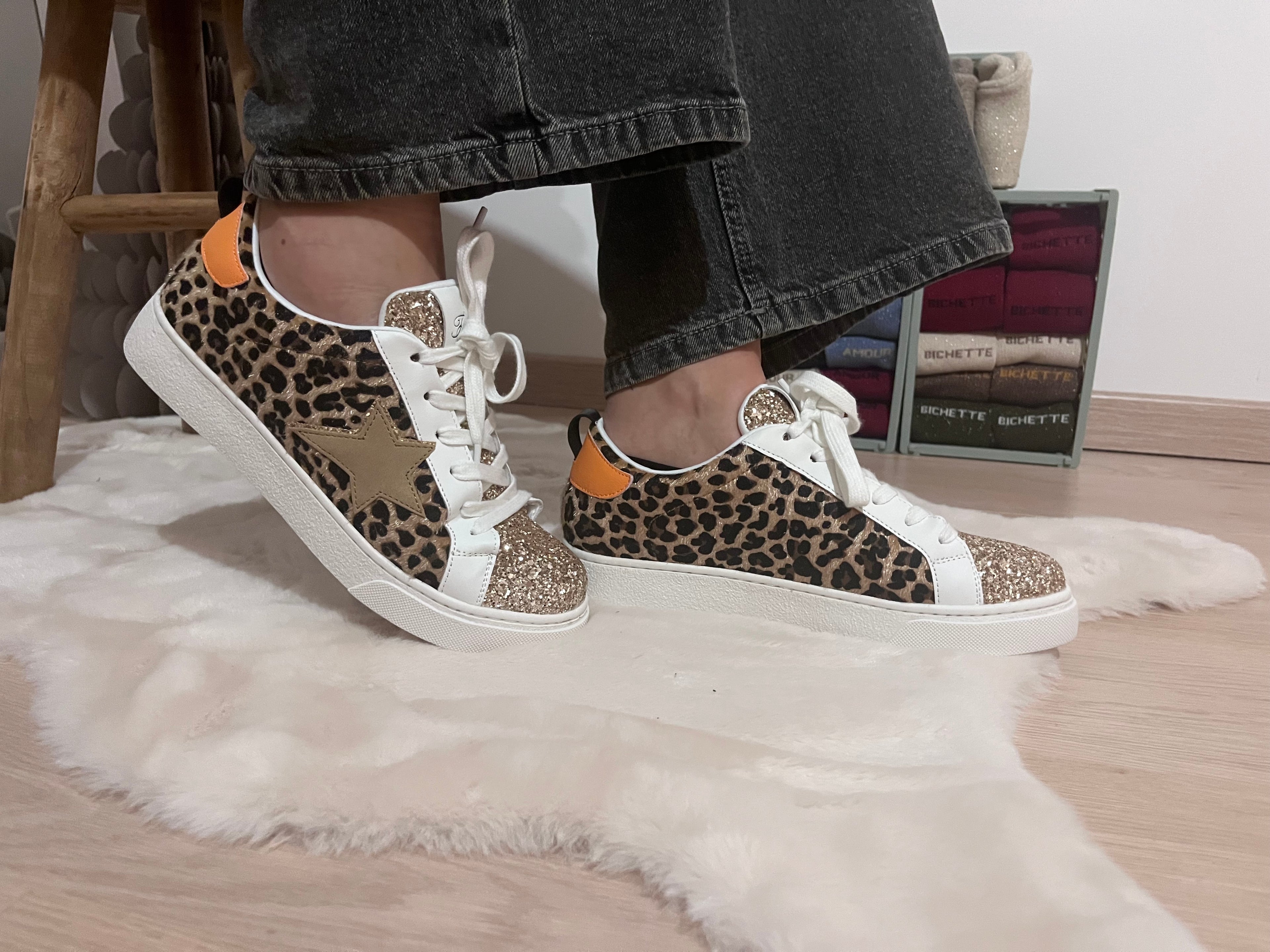 Basket Léopard à Paillettes
