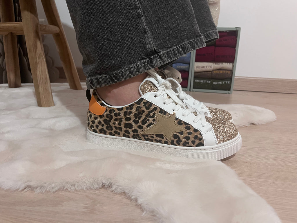 Basket Léopard à Paillettes