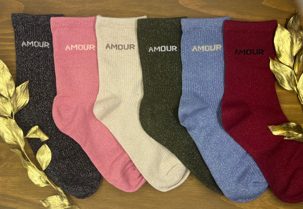 Chaussettes à Paillettes "Amour" (36-40)