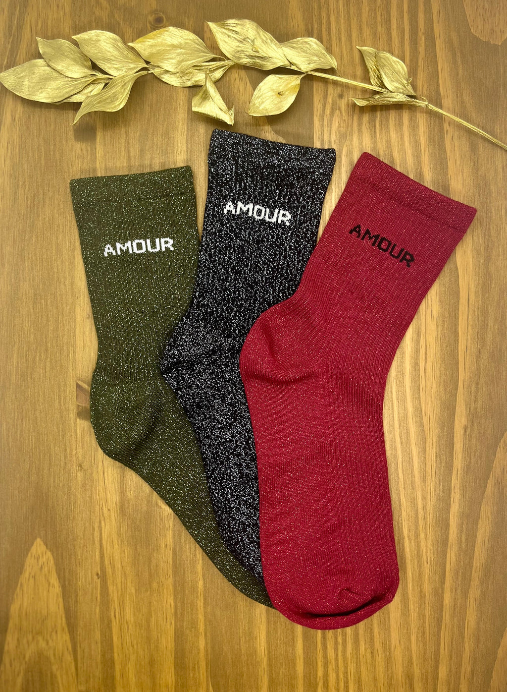 Chaussettes à Paillettes "Amour" (36-40)