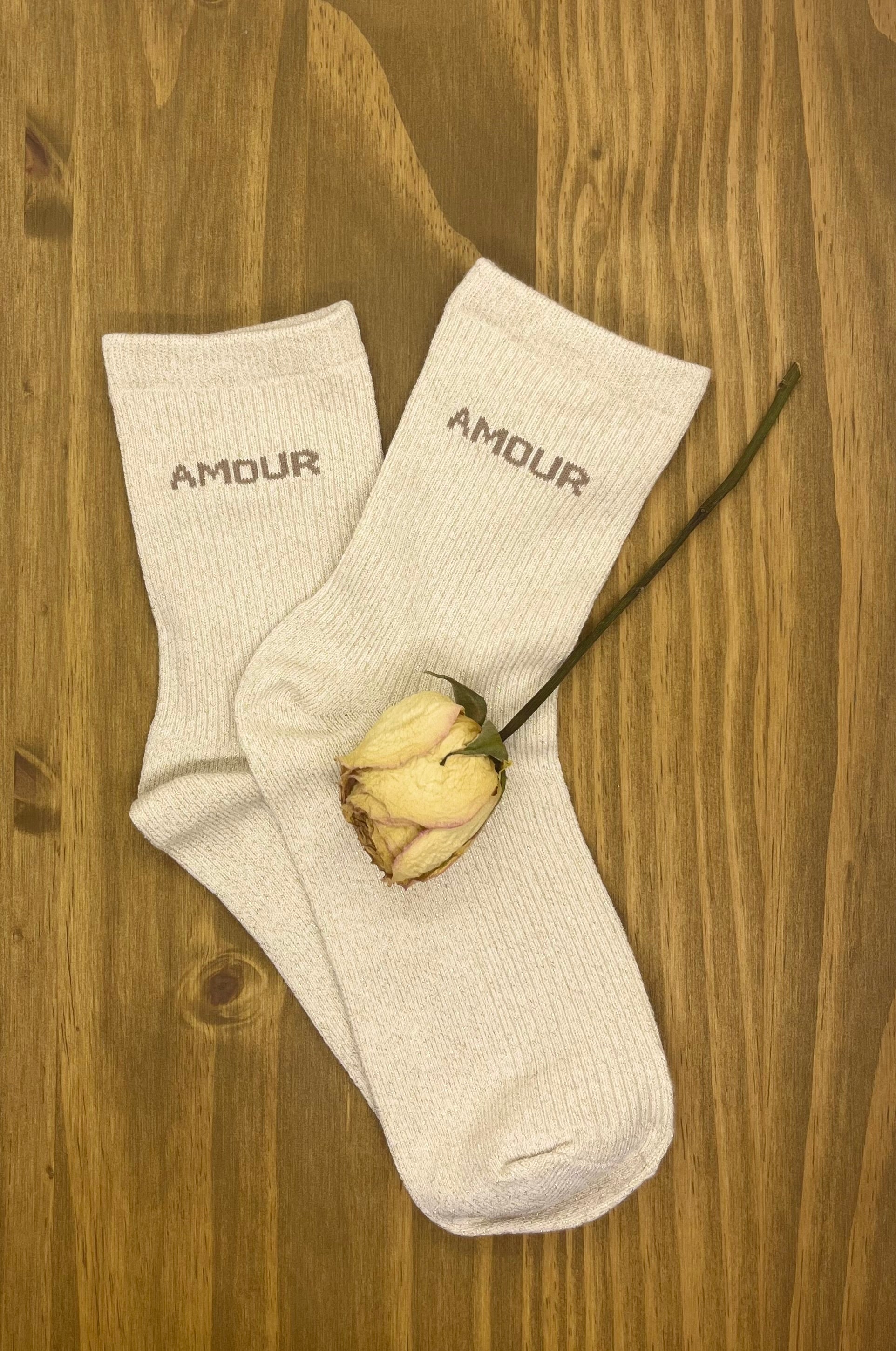 Chaussettes à Paillettes "Amour" (36-40)