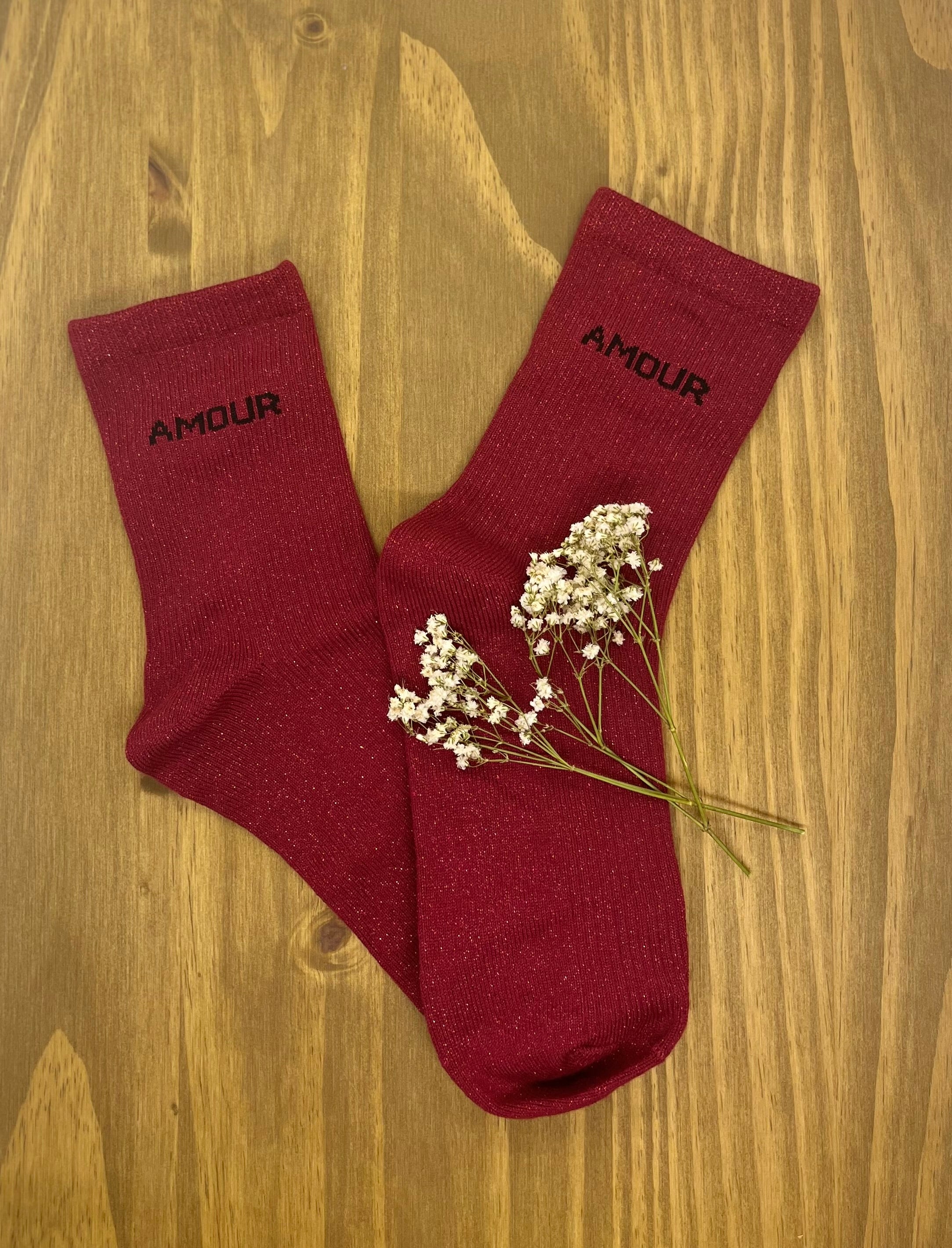Chaussettes à Paillettes "Amour" (36-40)