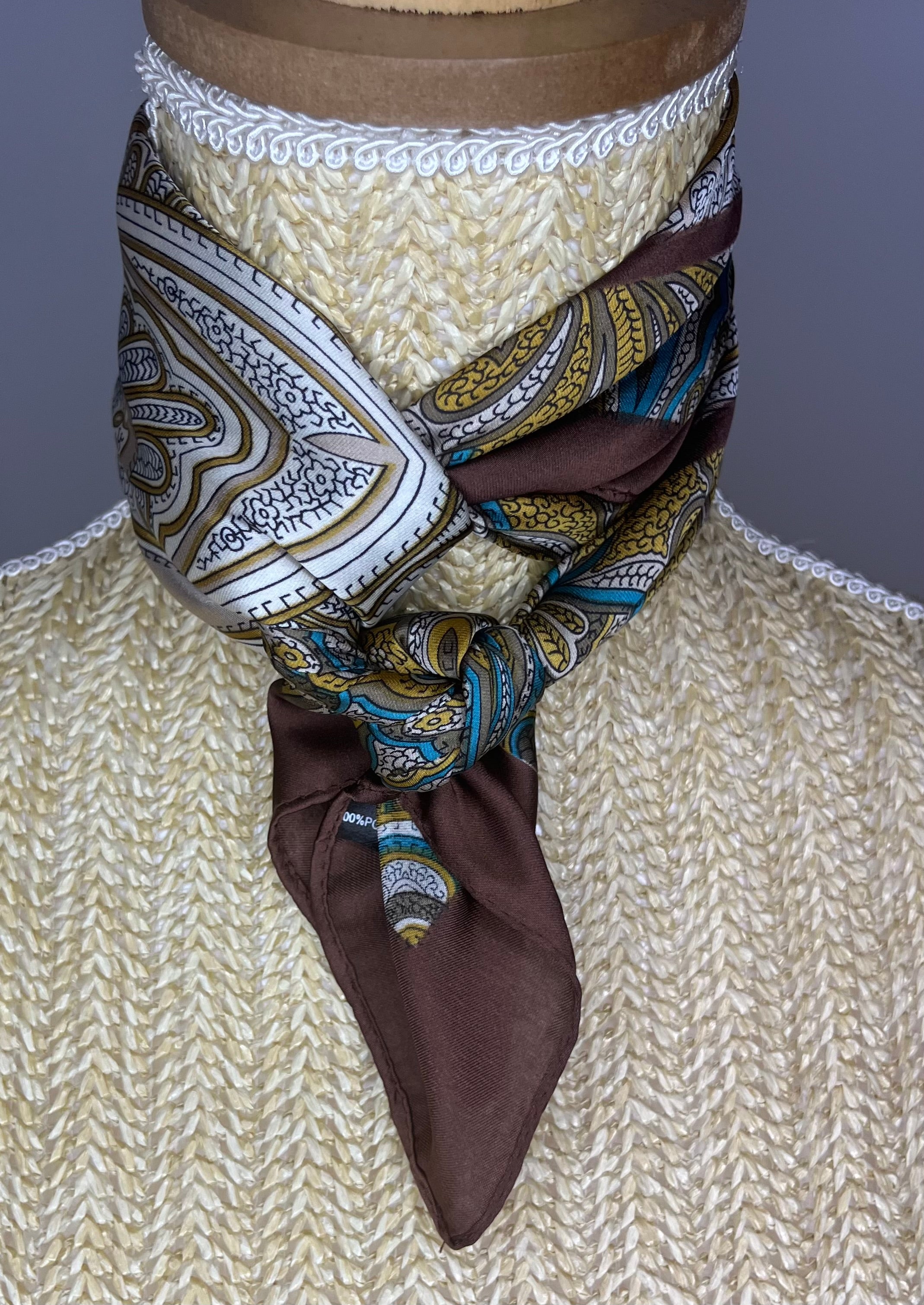 Foulard Paisley Doré
