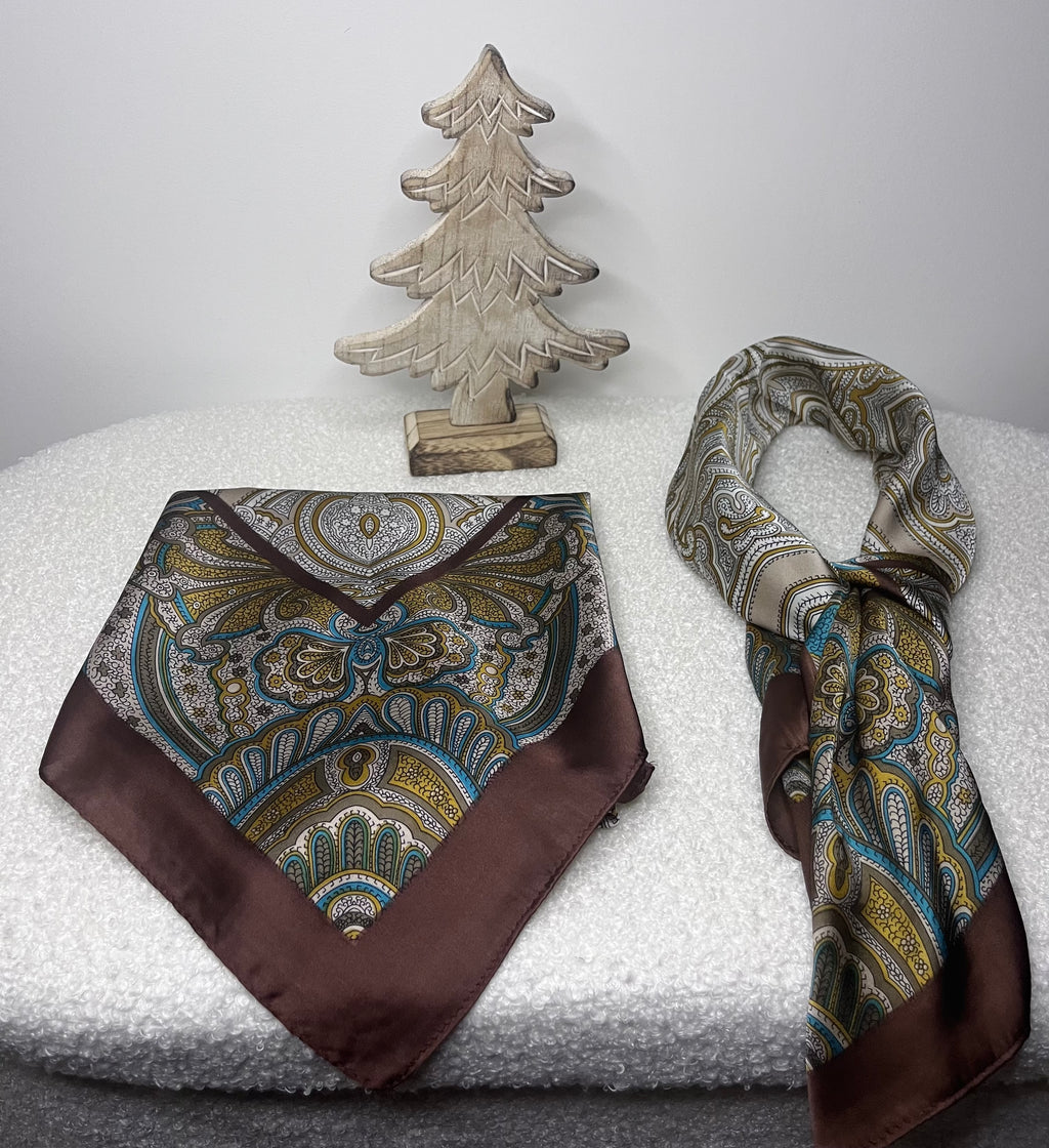 Foulard Paisley Doré