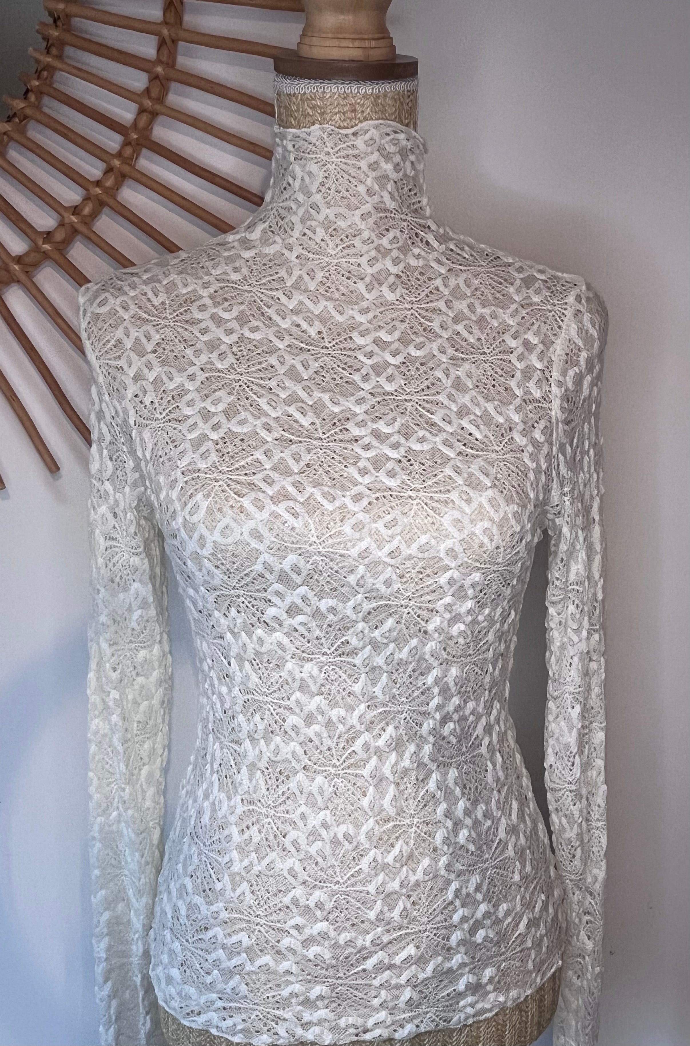 Haut Dentelle Florale Femme - Blanc