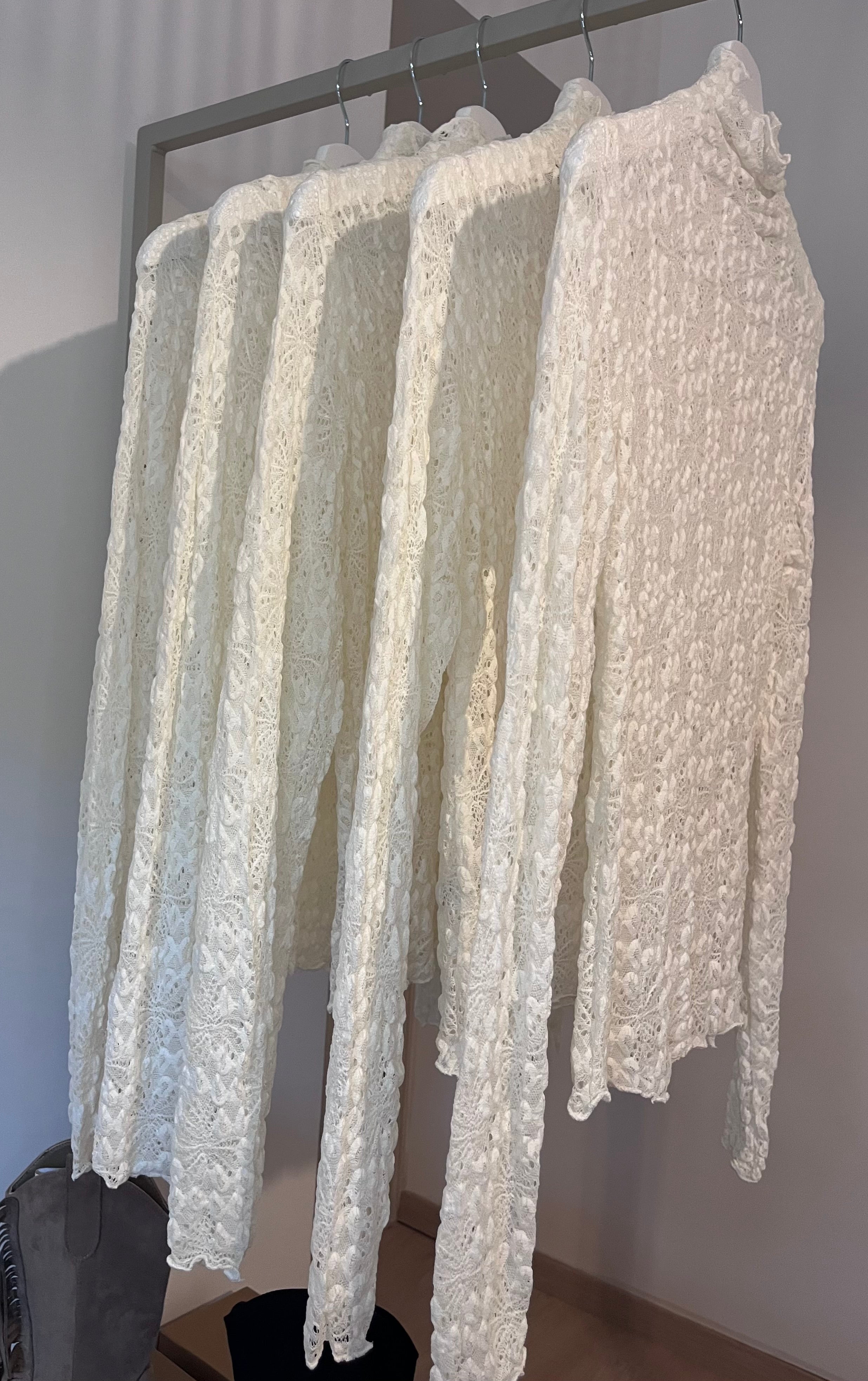 Haut Dentelle Florale Femme - Blanc