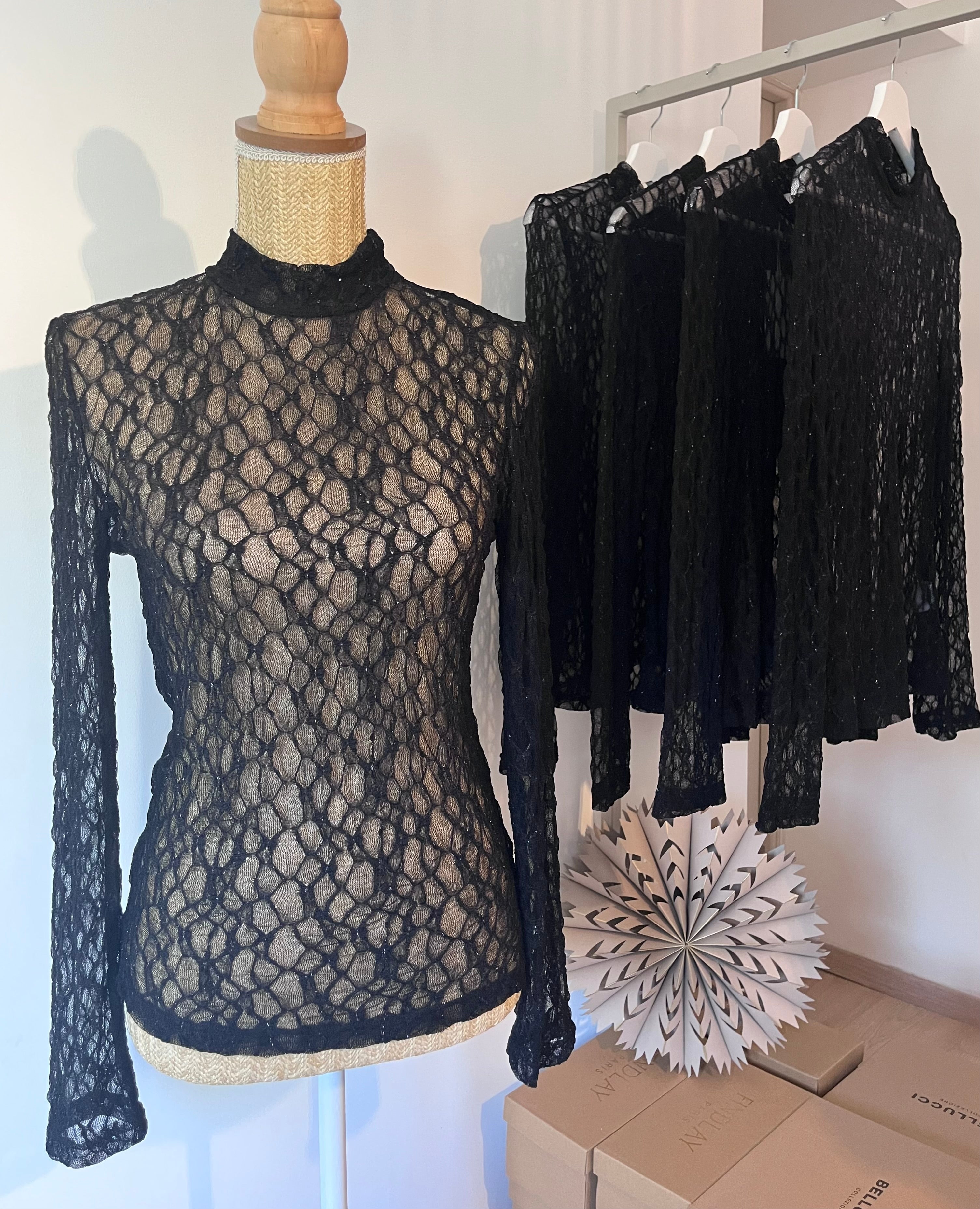 Haut Dentelle Florale Femme - Noir